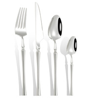Vente Flash Ensemble de Couverts en Or 304 Couteau Fourchette Cuillère en Acier Inoxydable Argenterie Métal Or Vaisselle pour Mariage