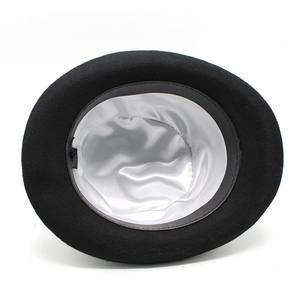 Cappello a Bombetta Tradizionale per Uomo e Donna, Derby Nero in Feltro di Lana, Cappelli Formali Stile Chaplin con Fodera in Seta - Product Image 6