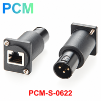 Connecteur RJ45 Femelle vers XLR 3 Broches Mâle Type D à Montage sur Panneau CAT5e STP pour Table de Mixage Audio, Contrôle d'Éclairage de Scène, Rack de Diffusion, Pro AV