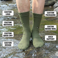 Chaussettes imperméables pour hommes et femmes, 3 couches respirantes en nylon et élasthanne, mi-mollet, pour la randonnée, le trekking, la pêche, les sports, logo personnalisé