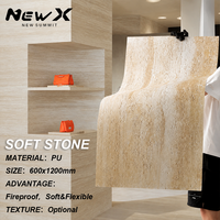 Papier peint souple imperméable en pierre, revêtement mural flexible en céramique Travertino pour murs intérieurs et extérieurs