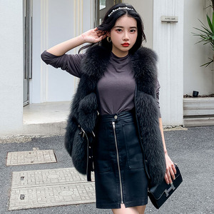 Gilet en fausse fourrure pour femme, court et sans manches, chaud pour l'hiver, en fourrure de renard, vêtement d'extérieur décontracté et élégant - Product Image 4
