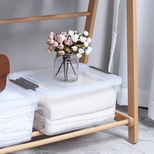 17 QT <b>Clear</b> <b>Plastic</b> Storage Bins with Lids Large Stackable Storage <b>Containers</b> Storage Box Organizer for Closet Snacks Toy - Product Image 3