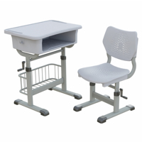 Ensemble moderne de bureau et chaise réglables à manivelle avec tiroir pour salles de classe et ateliers