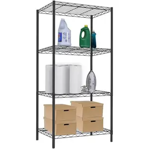 Rack de rangement à 4 couches en métal revêtu d'époxy, certifié NSF.