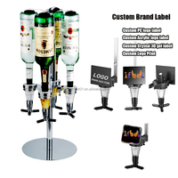 Distributeur de bière et de spiritueux en acier inoxydable avec logo personnalisé, 6 bouteilles rotatives, support de bar, distributeur de vin