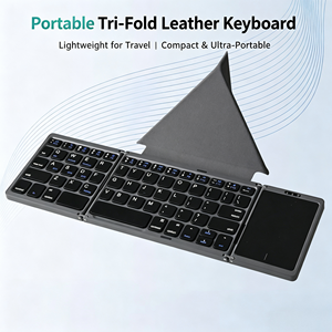 Clavier Bluetooth portable, fin, intelligent, pliable en trois parties, multifonctionnel, sans fil 5.0, modèle exclusif, pliable pour tablette/téléphone/PC - Product Image 1