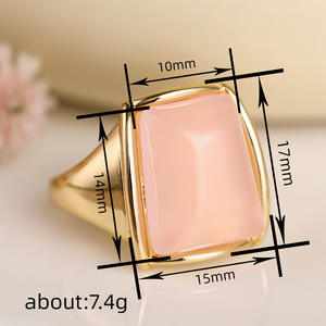 Anello Cocktail Geometrico A169 in Oro Giallo con Quarzo Incastonato, Unisex per Uso Quotidiano - Product Image 5