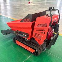 Mini-dumper multifonctionnel à chenilles à essence avec pelle chargeuse frontale et déchargement hydraulique pour vergers