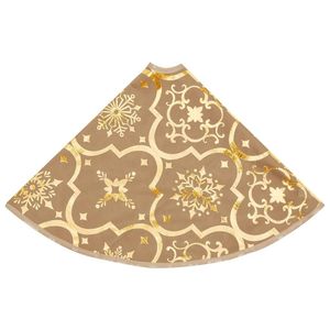 W2B VidaXL 100% poliestere albero di natale gonna 35.4 giallo in pieghevole per decorazioni Festive - Product Image 4
