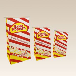 Custom Personalized Logo Print Food Grade Kraft Brown Popcorn Package Pop Corn Paper <b>Bags</b> with Tin Tie Lock Paper <b>Bag</b> - Product Image 1