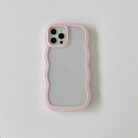 Pour Apple iPhone 14 Pro Max couleur bonbon vague cadre couverture arrière transparente coque de téléphone pour iPhone 13 12 11 Pro 16 7 8 15Plus coque