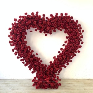 Arco a Forma di Cuore <span class=keywords><strong>con</strong></span> Supporto per <span class=keywords><strong>Fiori</strong></span> Artificiali, Sfondo di Rose per Decorazione Palco Matrimoniale - Product Image 4