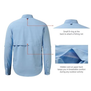 เสื้อตกปลาแขนยาวผู้ชาย ผ้าโพลีเอสเตอร์ แห้งเร็ว ป้องกันแสงแดด UPF50+ สำหรับกิจกรรมกลางแจ้ง แบบสั่งทำพิเศษ - Product Image 5
