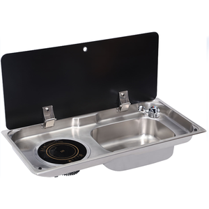 Cocina de inducción RV negra y plateada, cubierta de vidrio templado, estufa de <span class=keywords><strong>caravana</strong></span>, remolque de acero inoxidable, autocaravana, estufa de <span class=keywords><strong>Caravana</strong></span> - Product Image 3