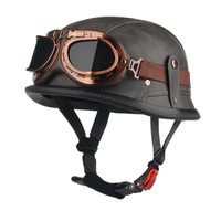 Casque ouvert rétro allemand pour Harley Cruiser Chopper, casque de moto, demi-casque, casque ouvert rétro