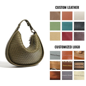 Sacs à main élégants tissés pour femmes Sacs à main de luxe en cuir véritable personnalisés sous les bras - Product Image 4