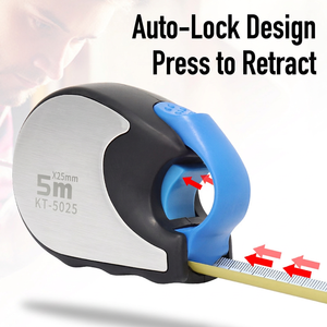 Ruban à mesurer B-Te 5M, lame en acier, retour automatique, bouton de verrouillage, outil de mesure métrique pour le travail du bois - Product Image 2
