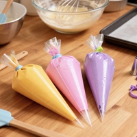 Einweg-Tüllbeutel, Lebensmittelechtes PE, Transparent, für Creme und Zuckerguss, Kuchendekoration, Reißfest, 50/100 Stück, für Konditorei