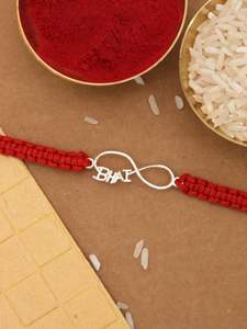 Pulsera Rakhi de Plata 925 de Lujo con Símbolo de Infinito para Hermano, Brazalete de Hilo Raksha Bandhan, Regalo Minimalista de Plata para Festividades - Product Image 3