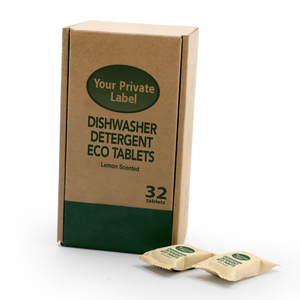 Nuevo embalaje ecológico papel Kraft embalaje lavavajillas tabletas todo <span class=keywords><strong>en</strong></span> uno con fórmula vegana de la mejor calidad - Product Image 1