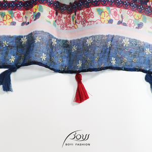Pañuelo Ligero de Poliéster con Estampado Floral Pequeño y Colorido para Mujer, Chal para Viajes y Decoración - Product Image 3