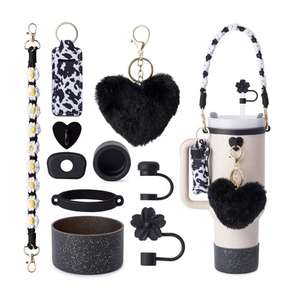 KK868 Juego de 10 piezas Vaso Cadena Felpa Amor Flor Juego colgante Flor de melocotón Tejido 40oz Vaso Copa Juegos periféricos - Product Image 5