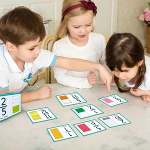 Fournitures scolaires, aides pédagogiques pratiques pour l'enseignement des mathématiques, cartes à code couleur pour l'éducation précoce, outil d'apprentissage, jeu de fractions, cartes flash - Product Image 6