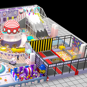 Patio de juegos interior temático infantil multidiversión de alta calidad personalizado de 200 ㎡ con múltiples toboganes grandes para niños tobogán interior - Product Image 2