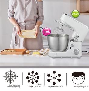 Electrodomésticos de cocina para el hogar 1000W Mezclador de masa Batedeira Para Bolo 5.5L 6.2L Batidoras de pie para pasteles - Product Image 6