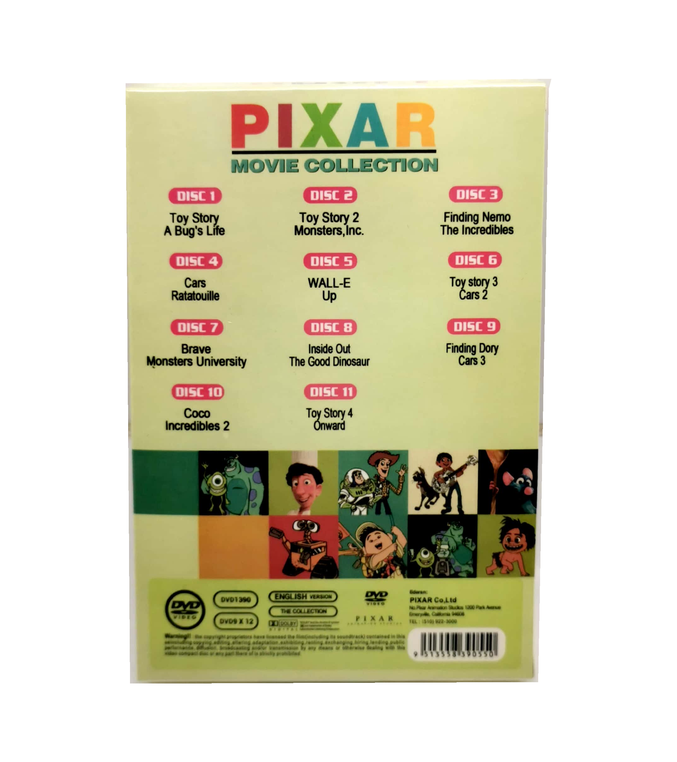 Pixar 22 Movie Collection 11 DVD - New Release Kids Movies