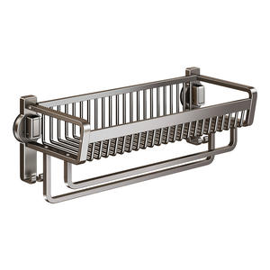 Estante de toallas con ventosa Blue Vine de 40, 50, 60, 70 cm, organizador de almacenamiento de malla montado en la pared color bronce, estante para baño - Product Image 2