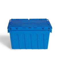 Conteneur en plastique PP avec couvercle attaché TSS-TBX, écologique, coloré, empilable, emboîtable, épaisseur 2,5 mm, boîtes logistiques pour l'épicerie