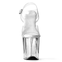 Chaussures de pole dance 20 cm (8 pouces) en PVC transparent, talons de strip-teaseuse pour femmes, plateforme transparente, talons aiguilles pour danseuses exotiques, logo personnalisé