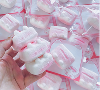 Jouets anti-stress Kawaii en forme de gâteau de riz chat mignon, en PU, à montée lente, réalistes, à presser, pour filles