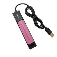 Baterai Lithium USB Slot Tunggal untuk Baterai Li Ion 14500 18650 21700 Dengan Kabel USB
