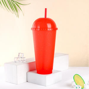 แก้วน้ำพลาสติก Mossion PP 16 ออนซ์ สีสันสดใส ประดับกลิตเตอร์ เป็นมิตรกับสิ่งแวดล้อม เหมาะสำหรับเครื่องดื่มเย็นๆ - Product Image 4