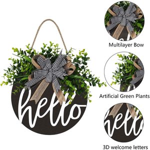 Natale porta di benvenuto segno circolare bordo di legno lettere decorazione ecologica ciondolo decorazione per la casa decorazione - Product Image 5