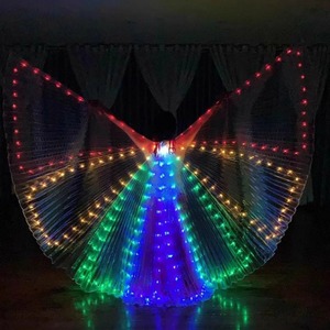 Oggetti di scena da ballo Led ali luminose danza del ventre ali dorate spettacolo da tavolo modello fluorescente mantello - Product Image 1