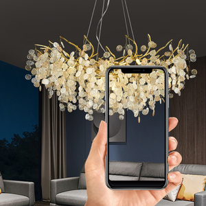 Luce pendente Post-moderna di cristallo di lusso motivo a monete nappe lampadario italiano soggiorno tavolo da pranzo lampada a sospensione - Product Image 4