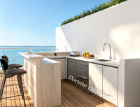 Station de divertissement modulaire autonome pour cuisine et bar extérieurs, mobilier extérieur résistant aux intempéries pour projets de modernisation de terrasses