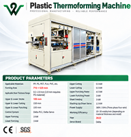 Mesin Thermoforming Plastik Bertenaga Servo Efisiensi Tinggi dengan Tekanan Positif Negatif untuk Wadah Makanan Sekali Pakai, Tray, dan Kotak