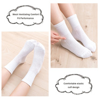 Enfant garçon fille, chaussettes de sport décontractées, en coton classique, noir, gris, blanc, uniforme scolaire