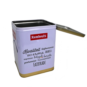 Front Drop Down Dispenser Square <b>Tin</b> Can Biscuit Cookie Storage Tinplate Container - Product Image 4