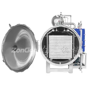Industrial metal packaging food Water spray Retort Horizontal Steam Sterilizer Autoclave machine