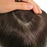 Injection Super mince peau PU prothèse capillaire 8x10 hommes indien morceau de cheveux humains toupet