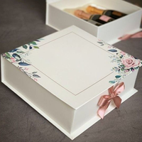 Boîte-cadeau de ruban de noeud de cravate de papier d'art biodégradable emballage en Carton de boîte personnalisable pour l'impression en relief d'anniversaires d'anniversaire