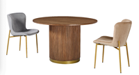 Ensemble de table à manger en bois convertible de style nordique moderne, fourni par l'usine, assemblé de manière stable pour une utilisation dans les restaurants et les hôtels, en vente