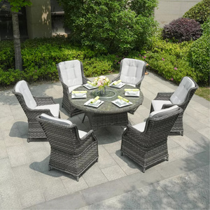 Set <span class=keywords><strong>Tavolo</strong></span> e Sedie da Ristorante in Rattan, Mobili da Giardino in Vimini, Poltrona <span class=keywords><strong>Grande</strong></span> da <span class=keywords><strong>Esterno</strong></span> con <span class=keywords><strong>Tavolo</strong></span> Rotondo - Product Image 4