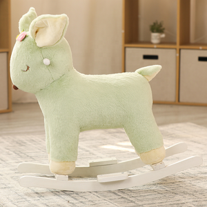 Cheval à bascule en bois personnalisé pour enfants de 2 à 6 ans, motif cerf mignon en peluche, jouet à bascule pour bébés garçons et filles - Product Image 6